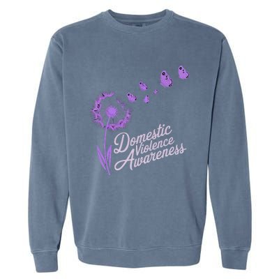 Domestic Violence Awareness Month Purple Ribbon Garment-Dyed Sweatshirt