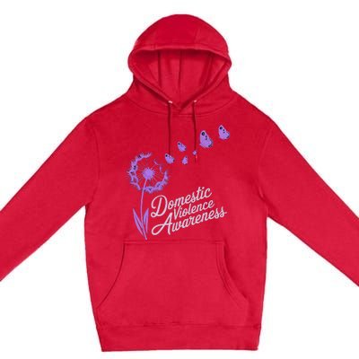 Domestic Violence Awareness Month Purple Ribbon Premium Pullover Hoodie