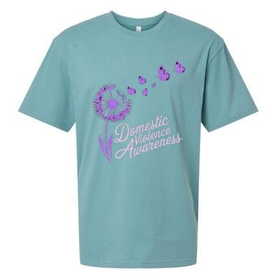 Domestic Violence Awareness Month Purple Ribbon Sueded Cloud Jersey T-Shirt