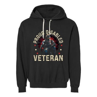 Disabled Veteran Armed Forces Military Soldier Army Usa Garment-Dyed Fleece Hoodie