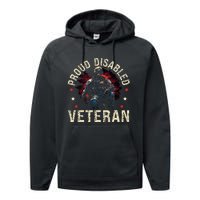 Disabled Veteran Armed Forces Military Soldier Army Usa Performance Fleece Hoodie