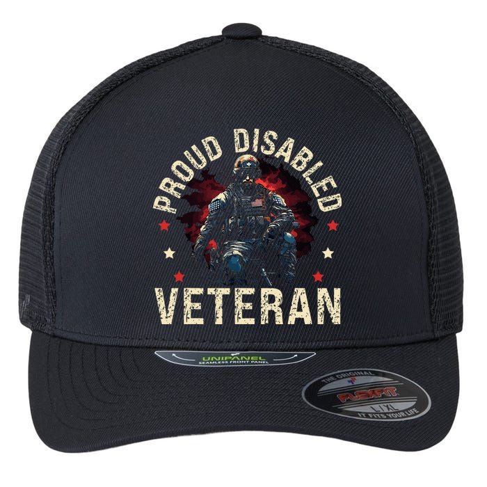 Disabled Veteran Armed Forces Military Soldier Army Usa Flexfit Unipanel Trucker Cap