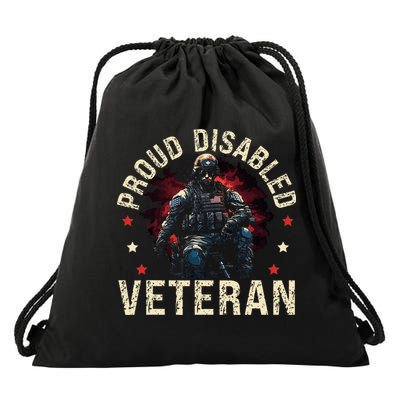 Disabled Veteran Armed Forces Military Soldier Army Usa Drawstring Bag