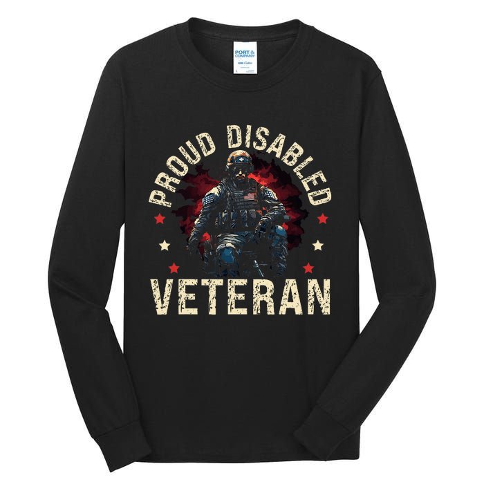 Disabled Veteran Armed Forces Military Soldier Army Usa Tall Long Sleeve T-Shirt