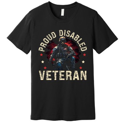 Disabled Veteran Armed Forces Military Soldier Army Usa Premium T-Shirt