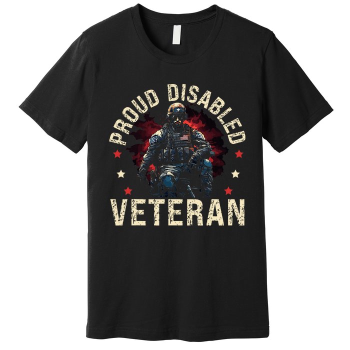 Disabled Veteran Armed Forces Military Soldier Army Usa Premium T-Shirt