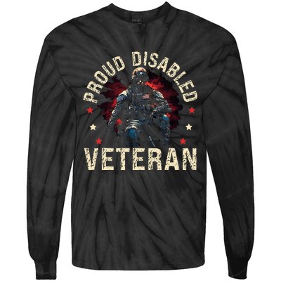 Disabled Veteran Armed Forces Military Soldier Army Usa Tie-Dye Long Sleeve Shirt