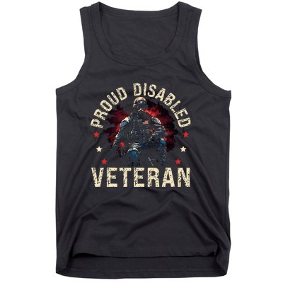 Disabled Veteran Armed Forces Military Soldier Army Usa Tank Top