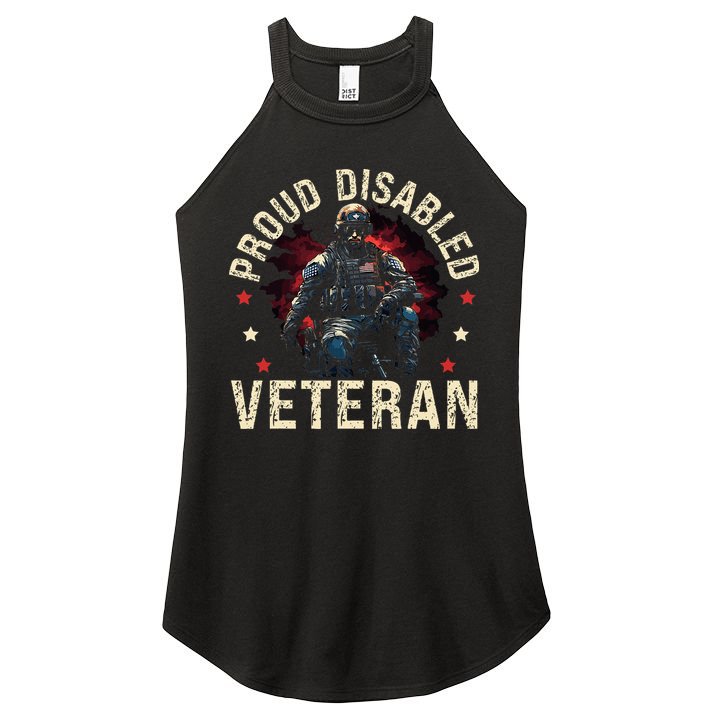 Disabled Veteran Armed Forces Military Soldier Army Usa Women's Perfect Tri Rocker Tank