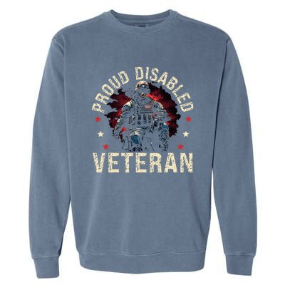 Disabled Veteran Armed Forces Military Soldier Army Usa Garment-Dyed Sweatshirt