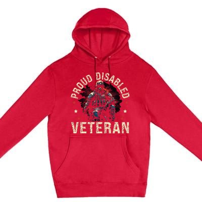 Disabled Veteran Armed Forces Military Soldier Army Usa Premium Pullover Hoodie