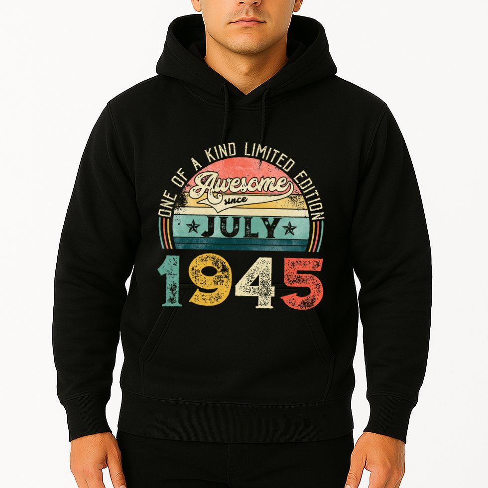 Distressed Vintage Awesome Since July 1945 78th Birthday Hoodie