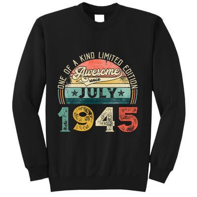 Distressed Vintage Awesome Since July 1945 78th Birthday Sweatshirt