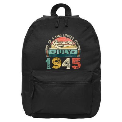 Distressed Vintage Awesome Since July 1945 78th Birthday 16 in Basic Backpack