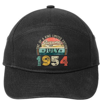 Distressed Vintage Awesome Since July 1954 69th Birthday 7-Panel Snapback Hat