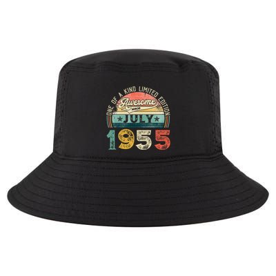 Distressed Vintage Awesome Since July 1955 68th Birthday Cool Comfort Performance Bucket Hat