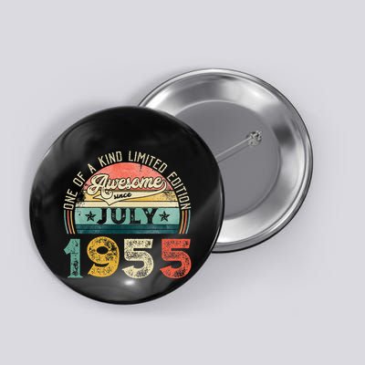 Distressed Vintage Awesome Since July 1955 68th Birthday Button
