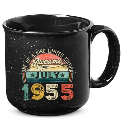 Distressed Vintage Awesome Since July 1955 68th Birthday 15oz Campfire Ceramic Mug