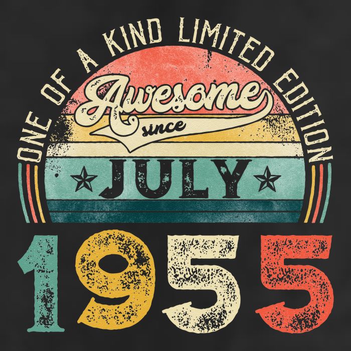 Distressed Vintage Awesome Since July 1955 68th Birthday Beanie