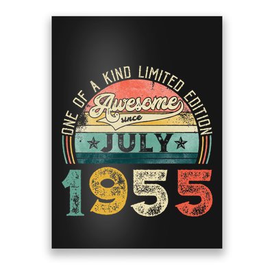 Distressed Vintage Awesome Since July 1955 68th Birthday Poster