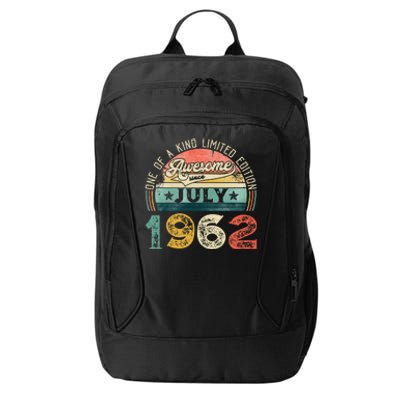 Distressed Vintage Awesome Since July 1962 61st Birthday City Backpack