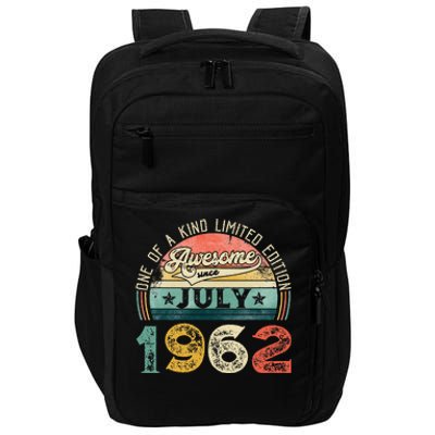 Distressed Vintage Awesome Since July 1962 61st Birthday Impact Tech Backpack