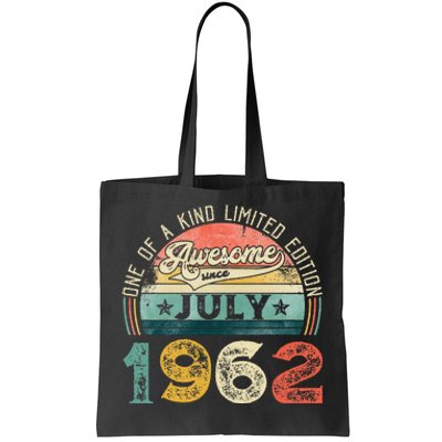 Distressed Vintage Awesome Since July 1962 61st Birthday Tote Bag