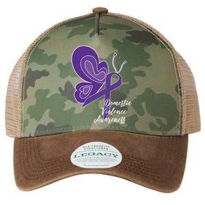 Domestic Violence Awareness Abuse Purple Ribbon Butterfly Gift Legacy Tie Dye Trucker Hat