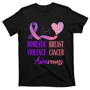 Domestic Violence And Breast Cancer Awareness Month Support T-Shirt