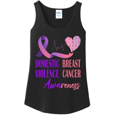 Domestic Violence And Breast Cancer Awareness Month Support Ladies Essential Tank