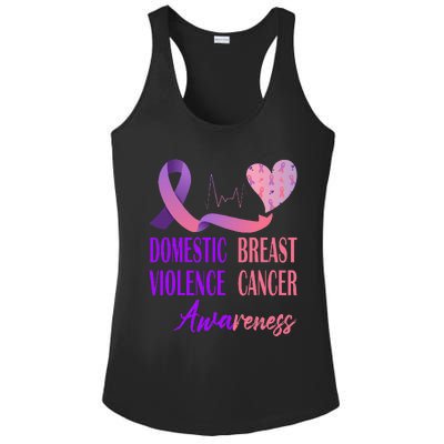 Domestic Violence And Breast Cancer Awareness Month Support Ladies PosiCharge Competitor Racerback Tank