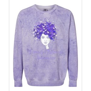 Domestic Violence Awareness Purple Butterfly Gift Colorblast Crewneck Sweatshirt