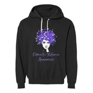 Domestic Violence Awareness Purple Butterfly Gift Garment-Dyed Fleece Hoodie