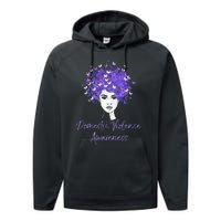 Domestic Violence Awareness Purple Butterfly Gift Performance Fleece Hoodie