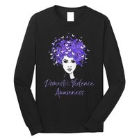 Domestic Violence Awareness Purple Butterfly Gift Long Sleeve Shirt