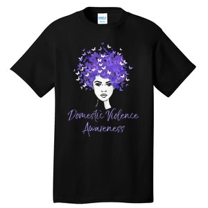 Domestic Violence Awareness Purple Butterfly Gift Tall T-Shirt