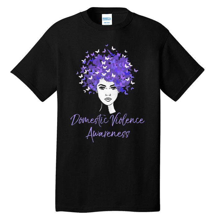 Domestic Violence Awareness Purple Butterfly Gift Tall T-Shirt