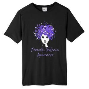 Domestic Violence Awareness Purple Butterfly Gift Tall Fusion ChromaSoft Performance T-Shirt