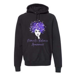 Domestic Violence Awareness Purple Butterfly Gift Premium Hoodie