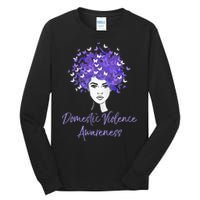 Domestic Violence Awareness Purple Butterfly Gift Tall Long Sleeve T-Shirt