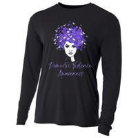 Domestic Violence Awareness Purple Butterfly Gift Cooling Performance Long Sleeve Crew