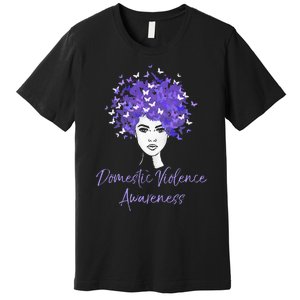 Domestic Violence Awareness Purple Butterfly Gift Premium T-Shirt