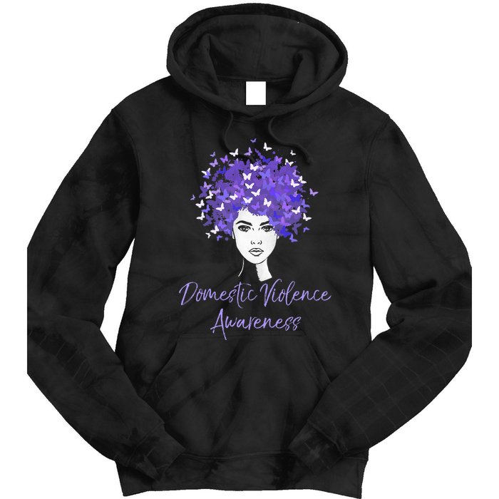 Domestic Violence Awareness Purple Butterfly Gift Tie Dye Hoodie