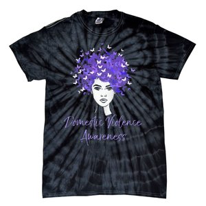 Domestic Violence Awareness Purple Butterfly Gift Tie-Dye T-Shirt