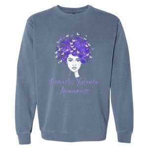 Domestic Violence Awareness Purple Butterfly Gift Garment-Dyed Sweatshirt