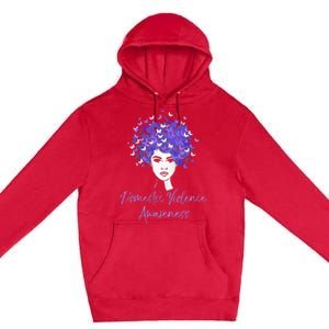 Domestic Violence Awareness Purple Butterfly Gift Premium Pullover Hoodie