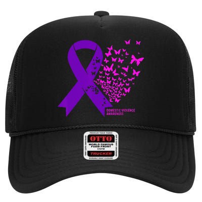 Domestic Violence Awareness End Domestic Violence High Crown Mesh Back Trucker Hat