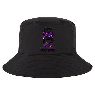 Domestic Violence Aware Messy Bun Domestic Violence Survivor Cool Comfort Performance Bucket Hat