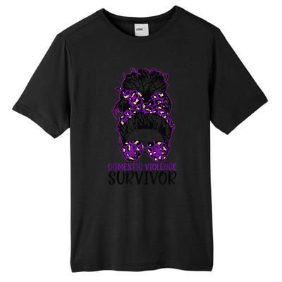 Domestic Violence Aware Messy Bun Domestic Violence Survivor Tall Fusion ChromaSoft Performance T-Shirt