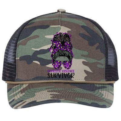 Domestic Violence Aware Messy Bun Domestic Violence Survivor Retro Rope Trucker Hat Cap